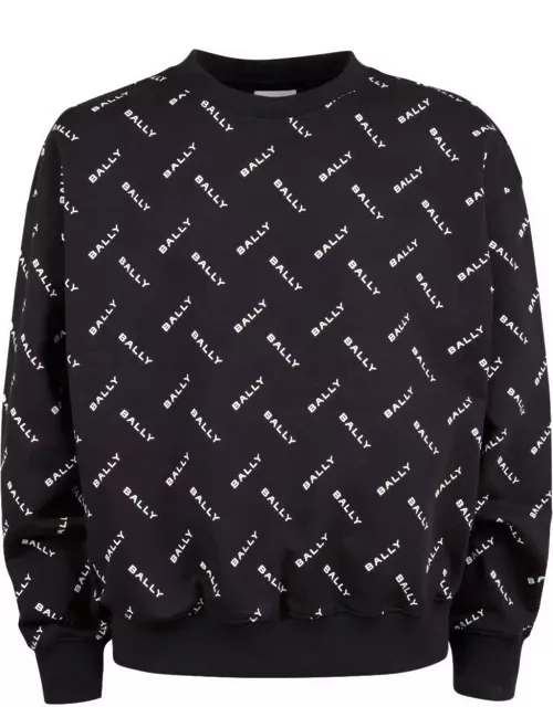 Bally All-over Logo Printed Crewneck Sweatshirt