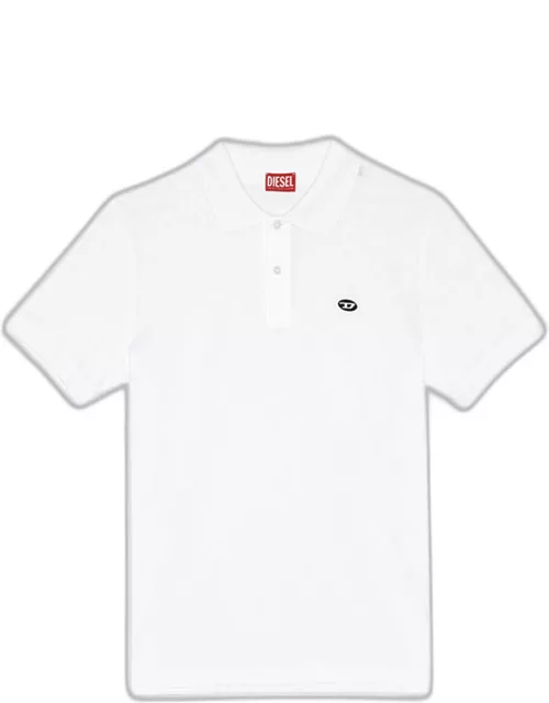 Diesel T-smith-doval-pj White polo shirt with Oval D logo patch - T Smith Doval Pj