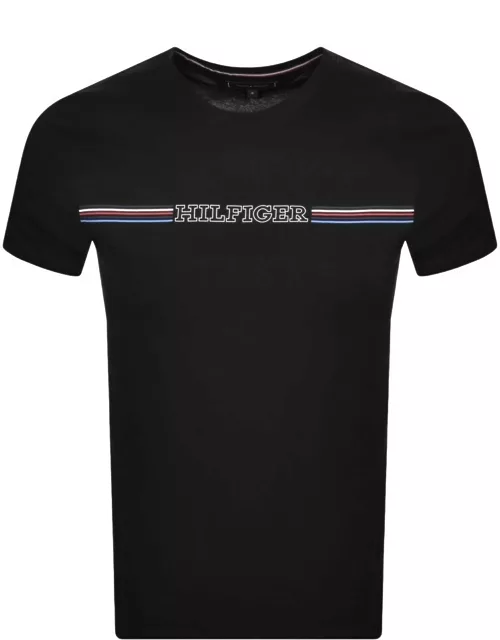Tommy Hilfiger Stripe Slim Fit T Shirt Black