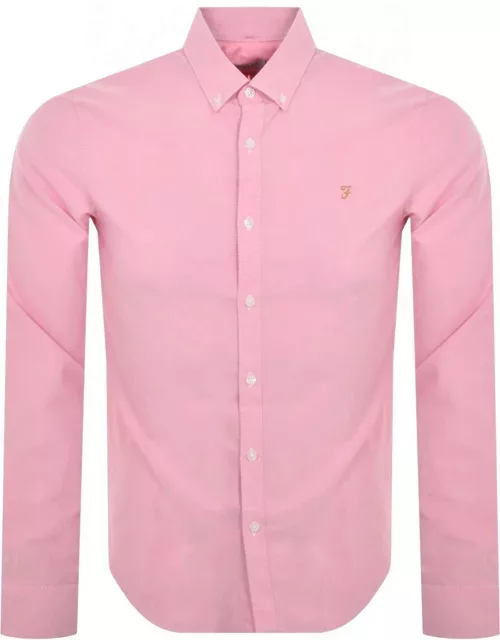 Farah Vintage Brewer Long Sleeve Shirt Pink
