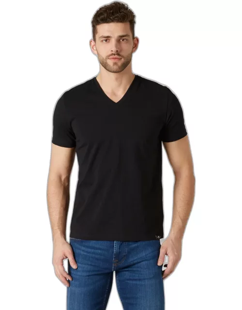 Luxe Performance V-Neck Tee in Black