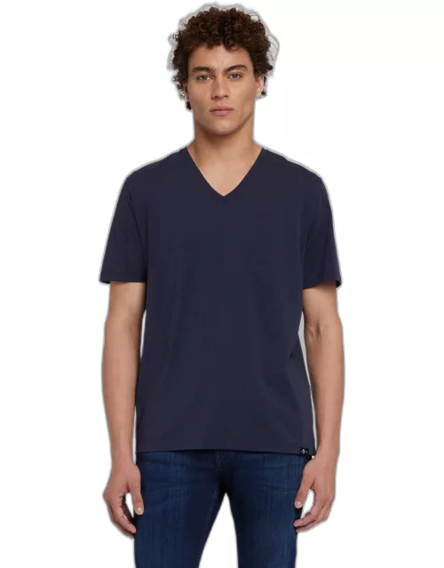 Luxe Performance V-Neck Tee in Navy