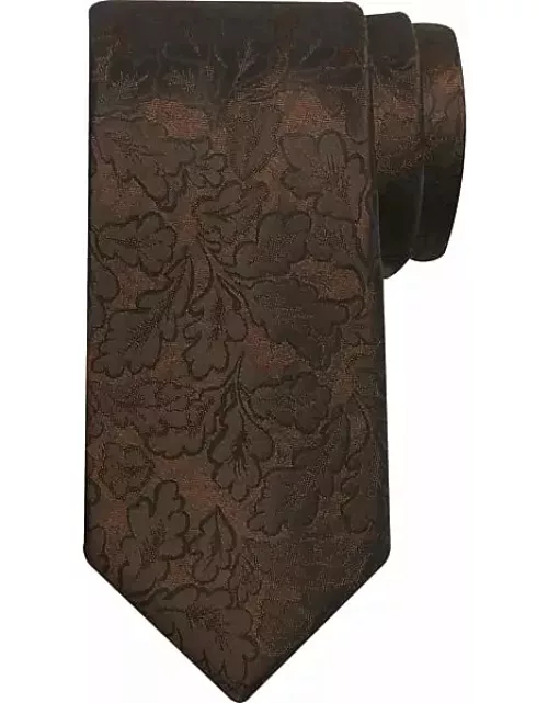 Awearness Kenneth Cole Men's Narrow Modern Leaf Tie Brown