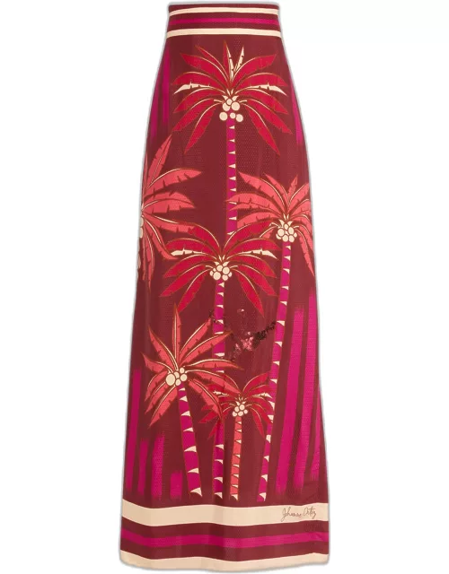 Ritmo Llanero Palm Tree Maxi Skirt