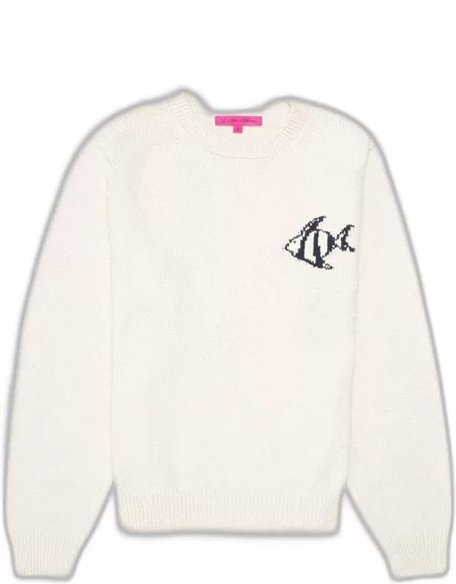 Deep Sea Intarsia Cotton Sweater