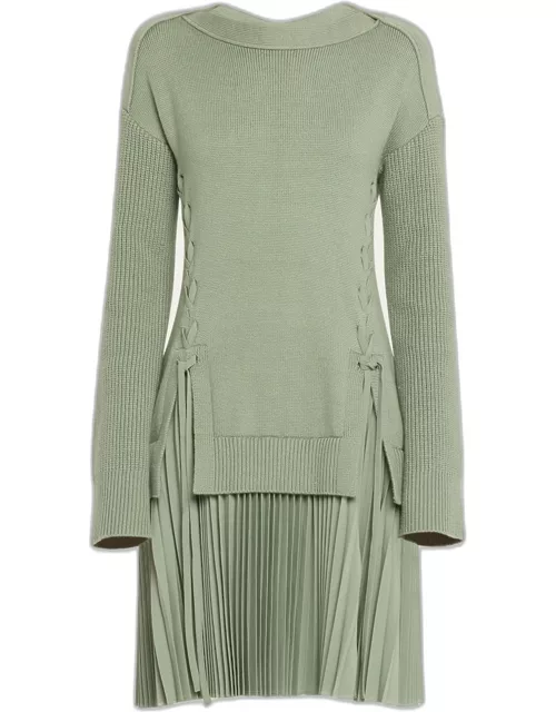 Melissa Knit Dress with Pleated Skirt