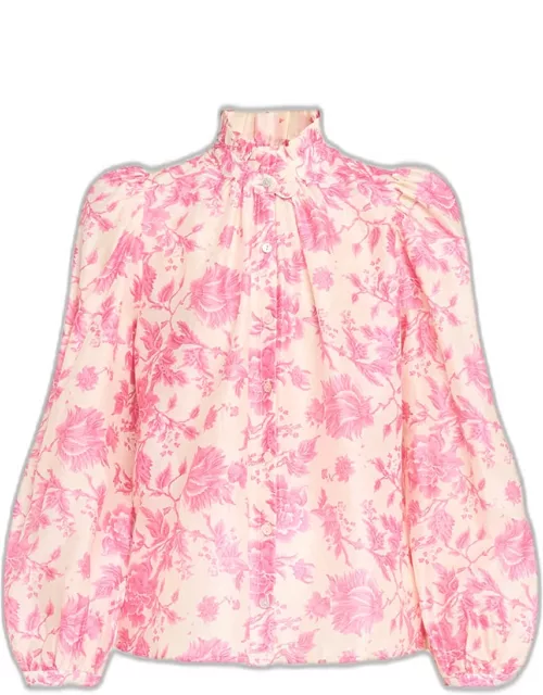 Annabel Long-Sleeve Baroque Beam Shirt