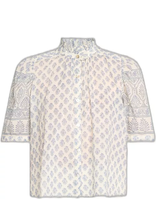 Winnie Short-Sleeve Delft Bhutti Shirt