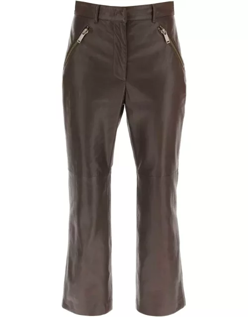 WEEKEND MAX MARA 'fibra' leather cropped pant