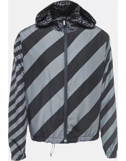 Fendi Black/Blue Print Synthetic Reversible Windbreaker Jacket