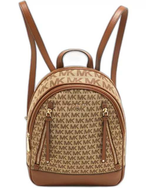 Michael Kors Beige/Tan Signature Canvas and Leather Backpack