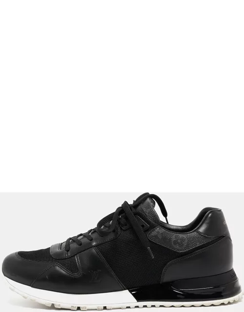 Louis Vuitton Black/Grey Leather and Mesh Run Away Sneaker