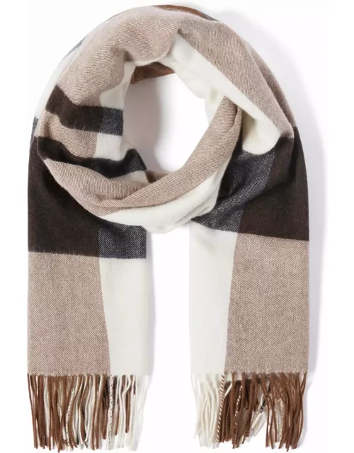 Forever New Women's Bryony Check Premium Wool Scarf in Chocolate Check 100% Woo