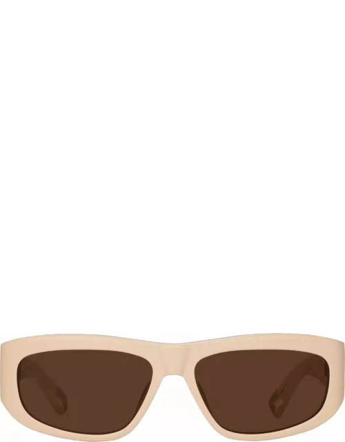 Pilota D-Frame Sunglasses in Cream by Jacquemu