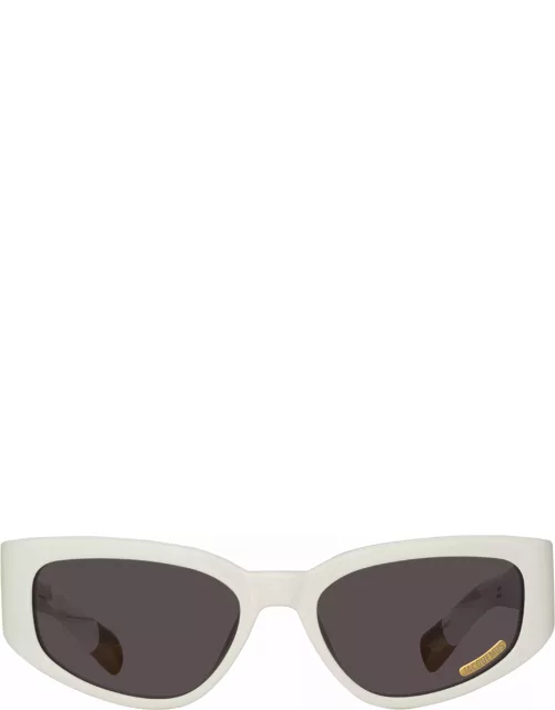 Gala Cat Eye Sunglasses in White by Jacquemu
