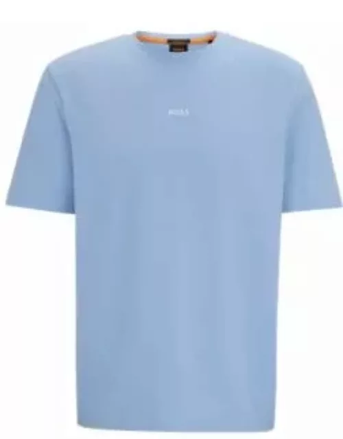 Relaxed-fit T-shirt in stretch cotton with logo print- Light Blue Men's Online Exclusive