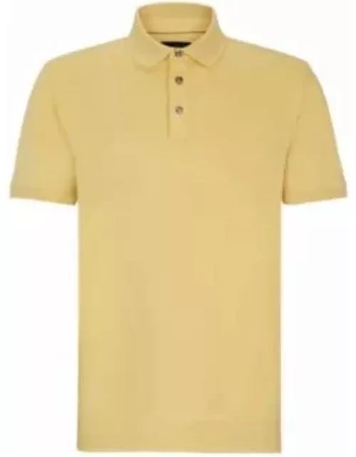 Regular-fit polo shirt in mercerized Italian cotton- Light Yellow Men's Polo Shirt