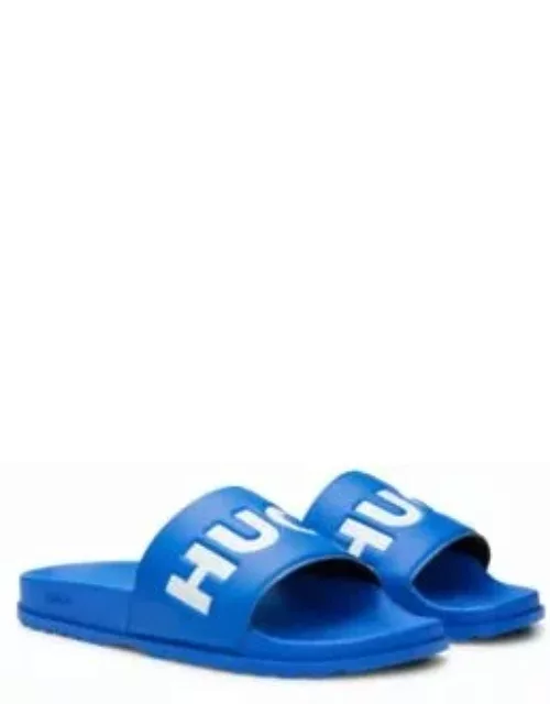 Slides with logo strap- Light Blue Men's Sandal