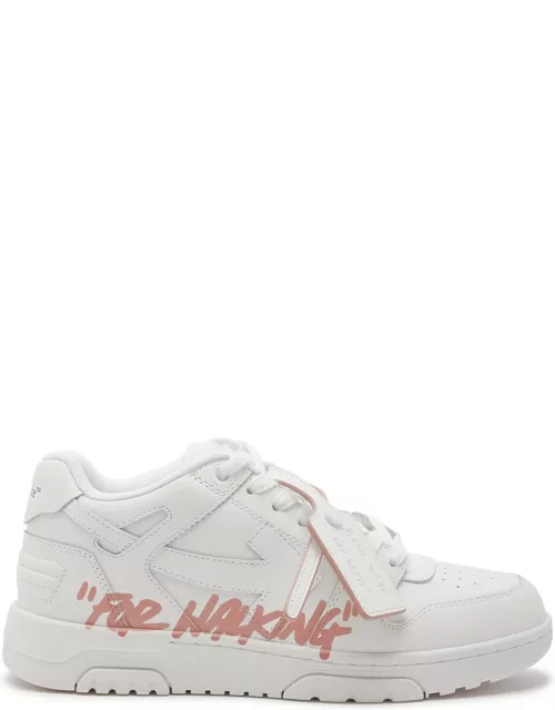 Off-white Out Of Office For Walking Panelled Leather Sneakers - White And Pink - 36 (IT36 / UK3), off White Trainers, Print - 36 (IT36 / UK3)