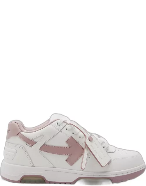 Off-white Out Of Office Leather Sneakers - White And Pink - 36 (IT36 / UK3), off White Trainers, Print - 36 (IT36 / UK3)
