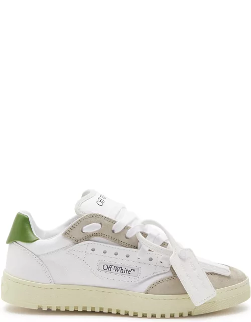 Off-white 5.0 Panelled Canvas Sneakers - White And Green - 36 (IT36 / UK3), off White Trainers, Leather - 36 (IT36 / UK3)