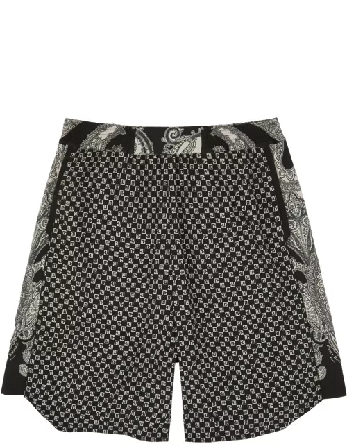 Balmain Printed Stretch-jersey Shorts - Black - 50 (IT50 / L)