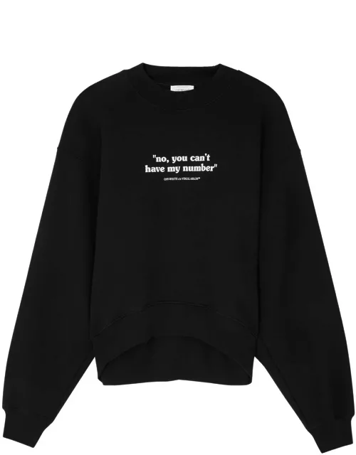 Off-white Slogan Printed Cotton Sweatshirt - Black And White - L (UK14 / L)