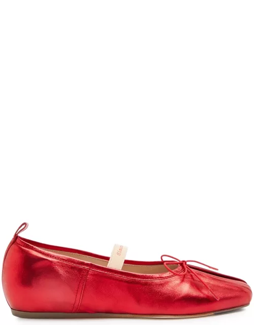 Simone Rocha Metallic Leather Ballet Flats - Red - 37 (IT37 / UK4)