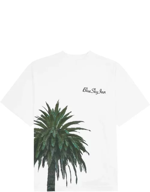 Blue Sky Inn Royal Palm Logo Cotton T-shirt - White