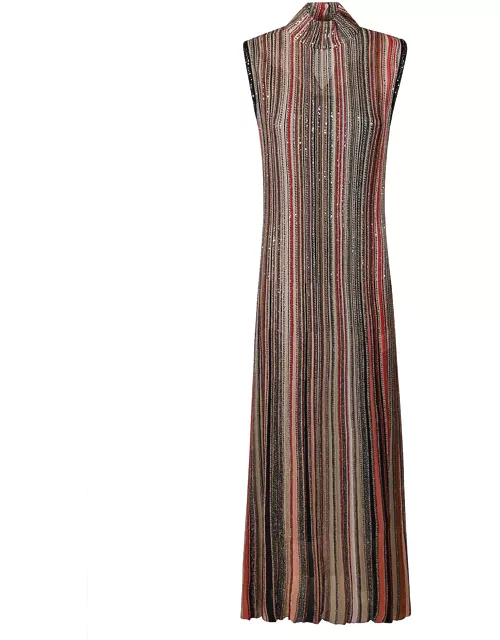 Missoni Embellished Sleeveless Stripe Dres