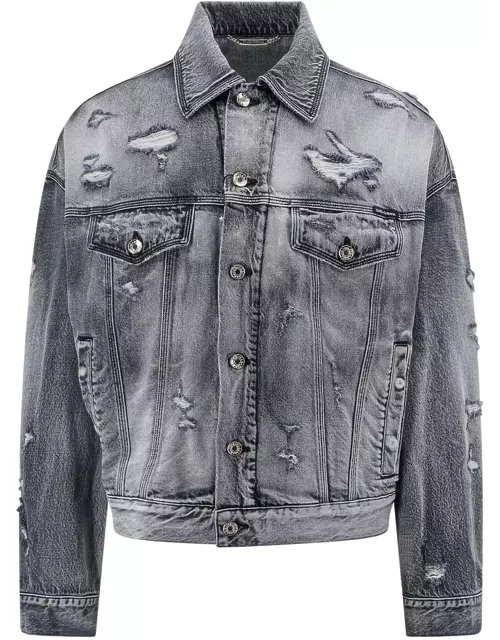 Dolce & Gabbana Denim Jacket With Ripped Effect