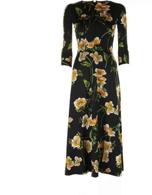 Balenciaga Technical Jersey Dress With Floral Pattern