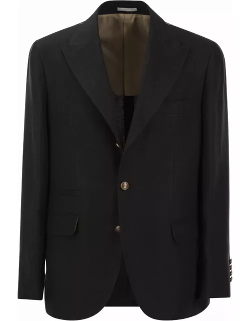 Brunello Cucinelli Linen, Wool And Silk Diagonal Deconstructed Jacket