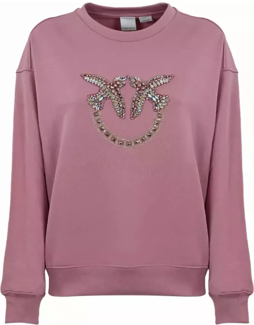 Pinko Sweatshirt With Love Birds Embroidery