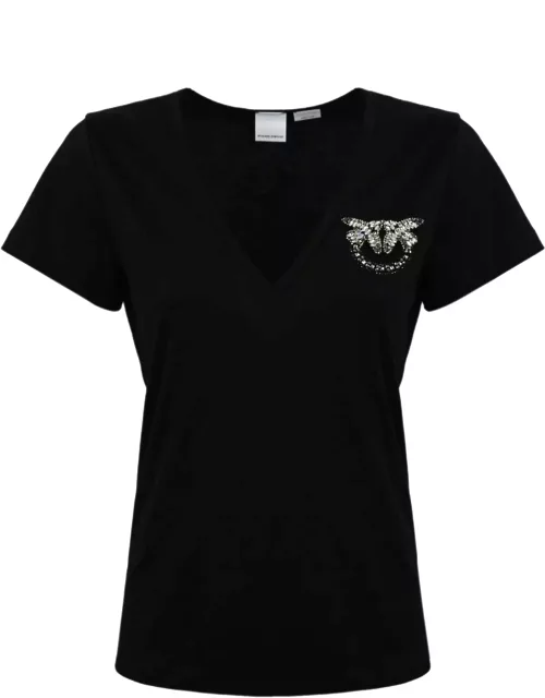 Pinko V-neck T-shirt With Logo