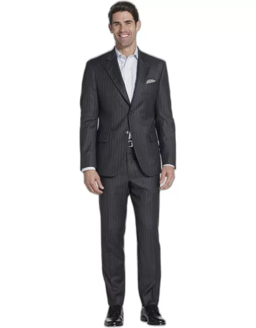 JoS. A. Bank Men's Reserve Collection Tailored Fit Stripe Suit, Charcoal, 43 Regular