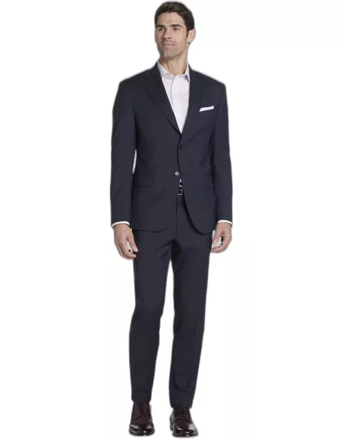 JoS. A. Bank Men's Reserve Collection Tailored Fit Textured Stripe Suit, Navy, 46 Long