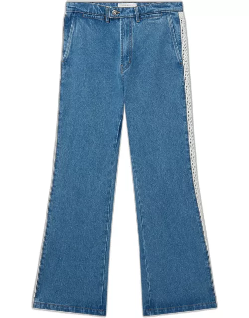Men's Crochet Side-Stripe Wide Jean