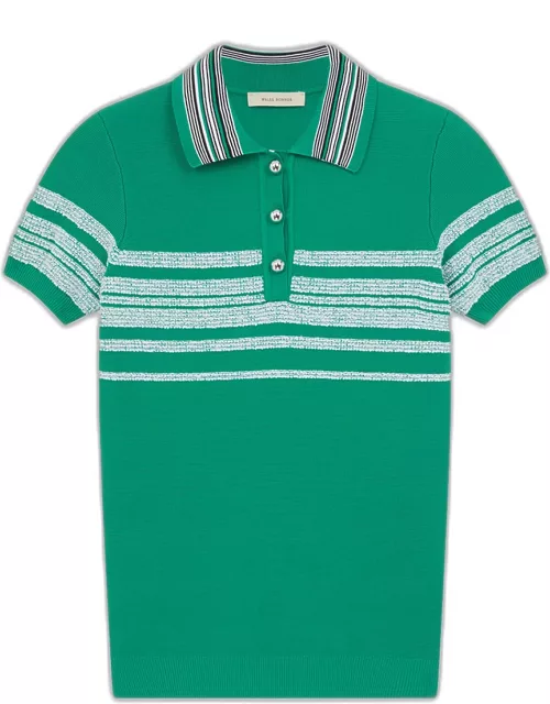 Men's Stripe Knit Polo Shirt