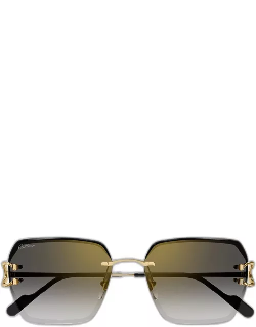 Rimless Metal Butterfly Sunglasse