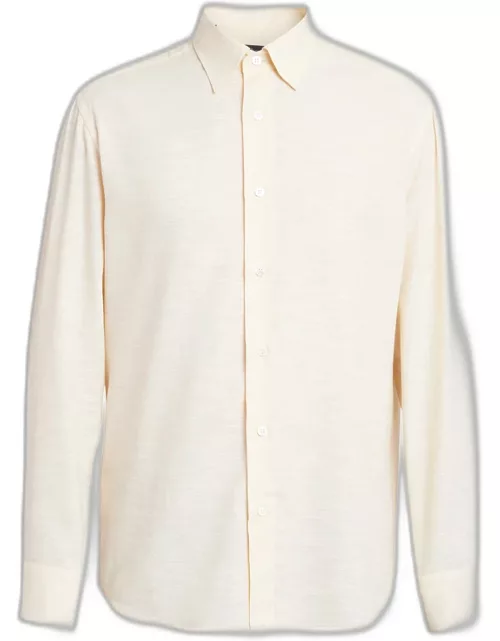 Men's Cotton Twill Casual Button-Down Shirt
