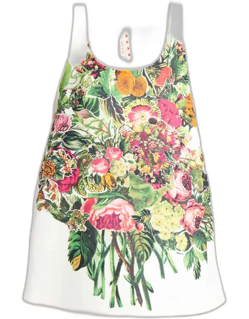 Floral Print Button Back Mini Dres