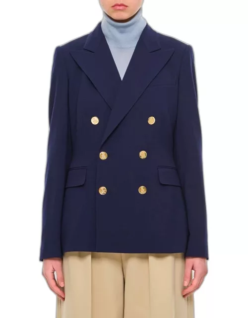 Ralph Lauren Collection Camden Wool Gabardine Double-breasted Jacket Blue