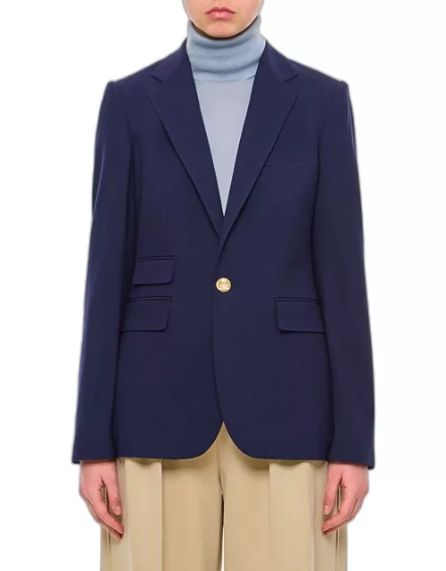 Ralph Lauren Collection Camden Wool Gabardine Single-breasted Jacket Blue