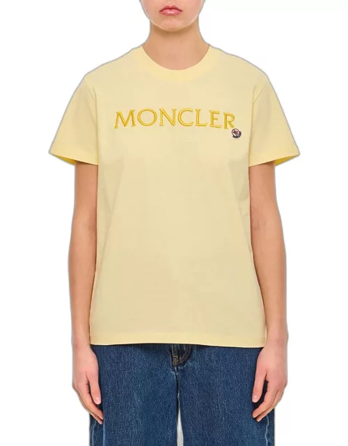 Moncler Regular T-shirt W/printed Front Logo Yellow