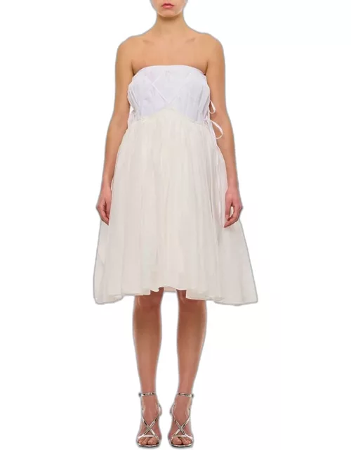 Quira Layered Maxi Cotton Skirt White