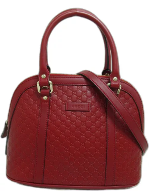 Gucci Red Leather Microguccissima Mini Dome Top Handle Bag