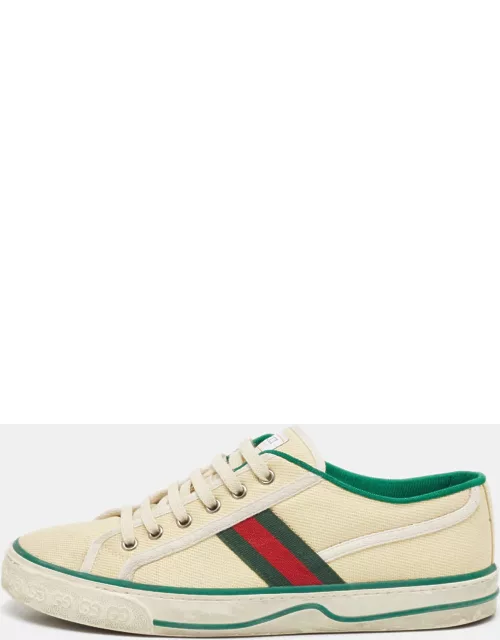 Gucci Cream Canvas Tennis 1977 Sneaker