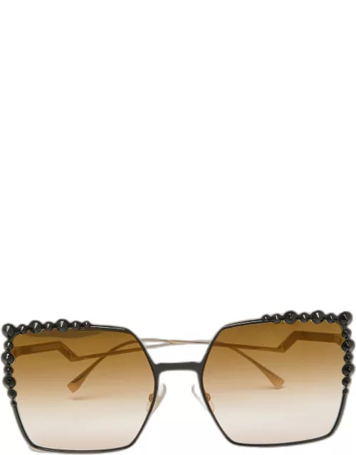 Fendi Gold Tone/Brown Pink Ombré FF0259/S Studded Geometric Sunglasse