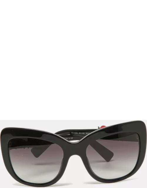 Dolce & Gabbana Black/Grey Gradient DG4252 Roses Cat-Eye Sunglasse